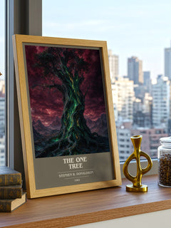 The One Tree book cover print framed by window – literary home decor
