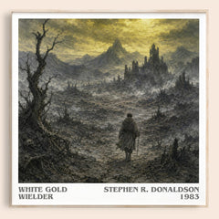 White Gold Wielder literary book poster by Stephen R. Donaldson – framed literary art print