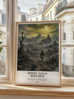 White Gold Wielder book cover poster colour and style options – Stephen R. Donaldson book art