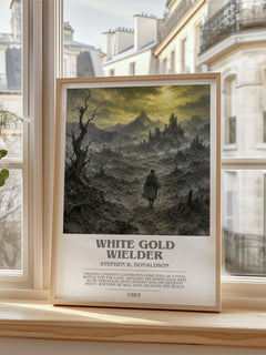 White Gold Wielder bookish poster colour and style options – Stephen R. Donaldson book art