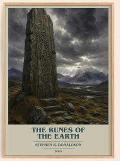 The Runes of the Earth book cover book poster by Stephen R. Donaldson – framed literary art print