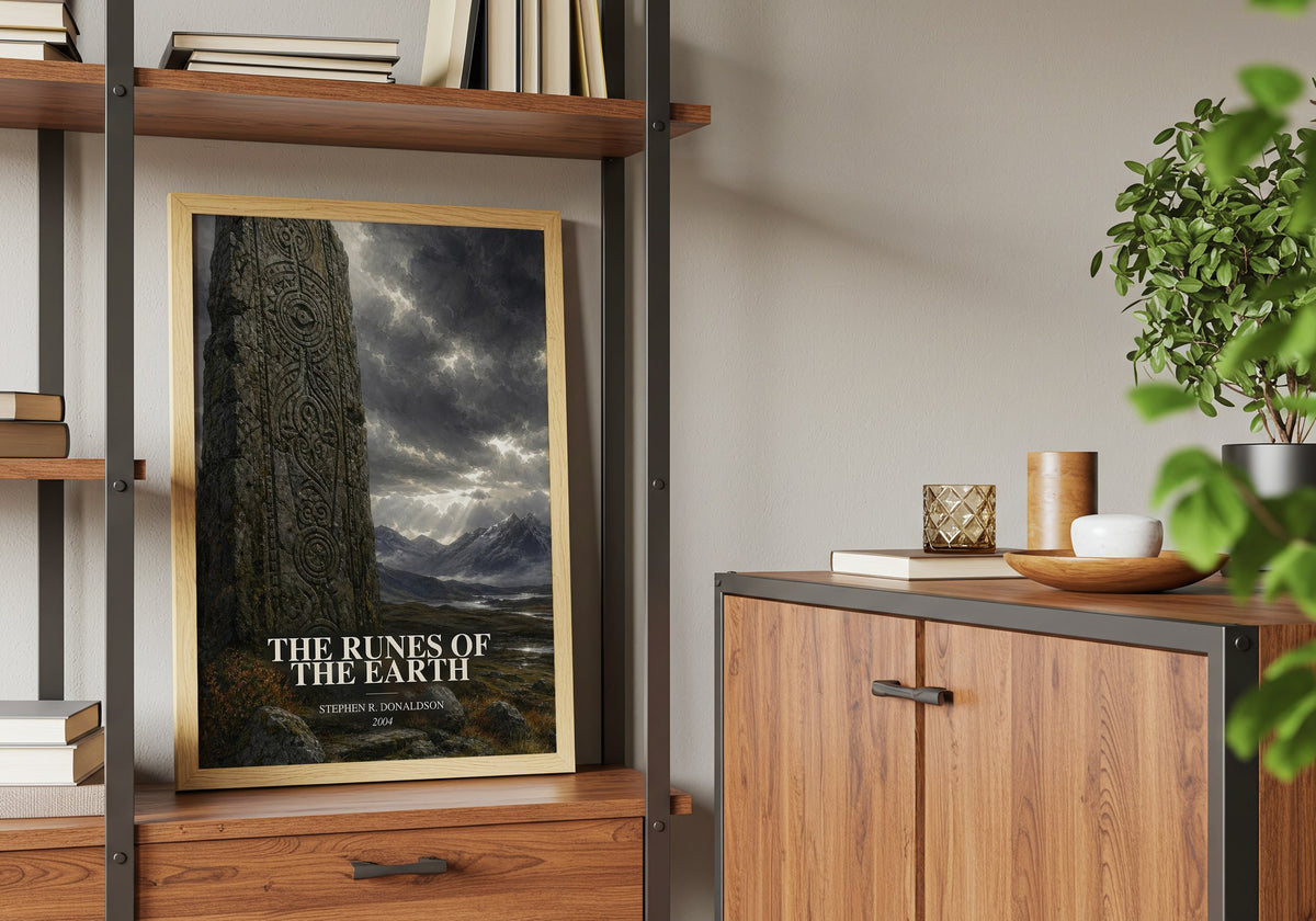 The Runes of the Earth book watercolour illustration paper finish options – matte satin gloss
