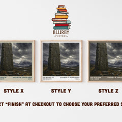 The Runes of the Earth literary print in frame leaning in hallway – fantasy wall art