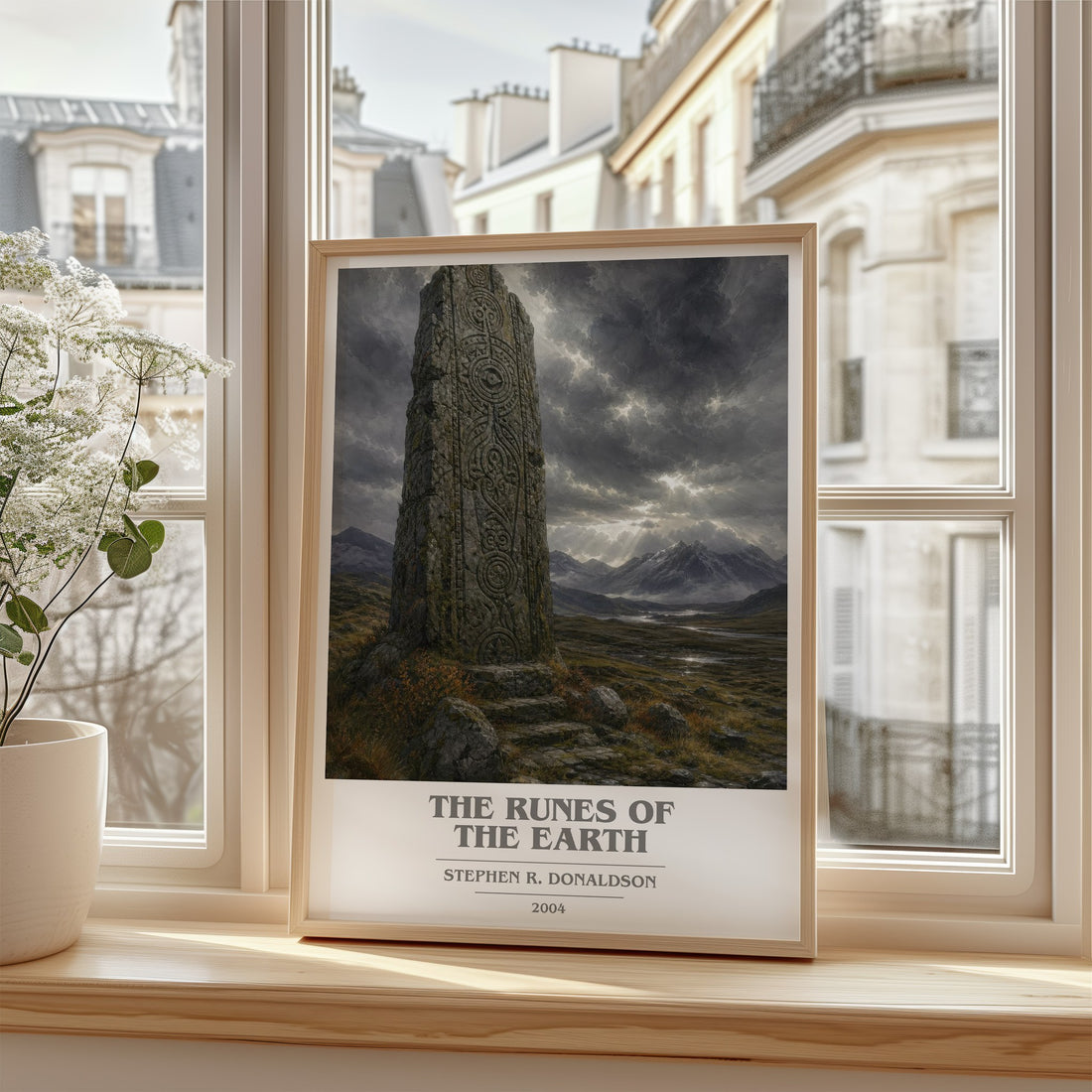The Runes of the Earth book cover poster colour and style options – Stephen R. Donaldson book art