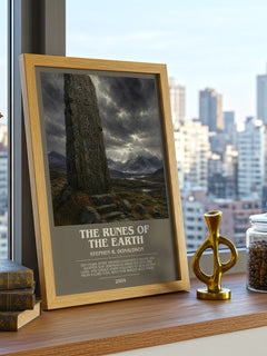 The Runes of the Earth bookish print framed by window – literary home decor