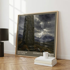 The Runes of the Earth literary print framed by window – literary home decor
