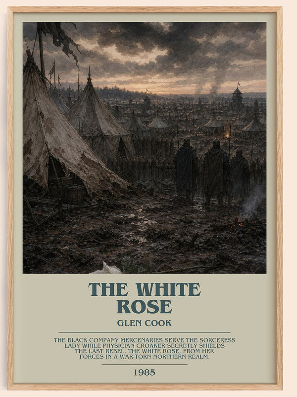 The White Rose bookish book poster by Glen Cook – framed literary art print