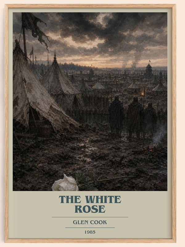 The White Rose book cover book poster by Glen Cook – framed literary art print
