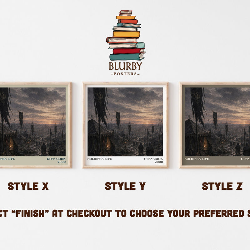 Soldiers Live literary print in frame leaning in hallway – fantasy wall art