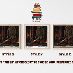 The Phoenix on the Sword literary print in frame leaning in hallway – fantasy wall art