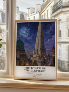 The Tower of the Elephant book cover poster colour and style options – Robert E. Howard book art