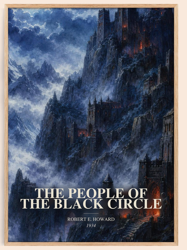 The People of the Black Circle watercolour book poster by Robert E. Howard – framed literary art print