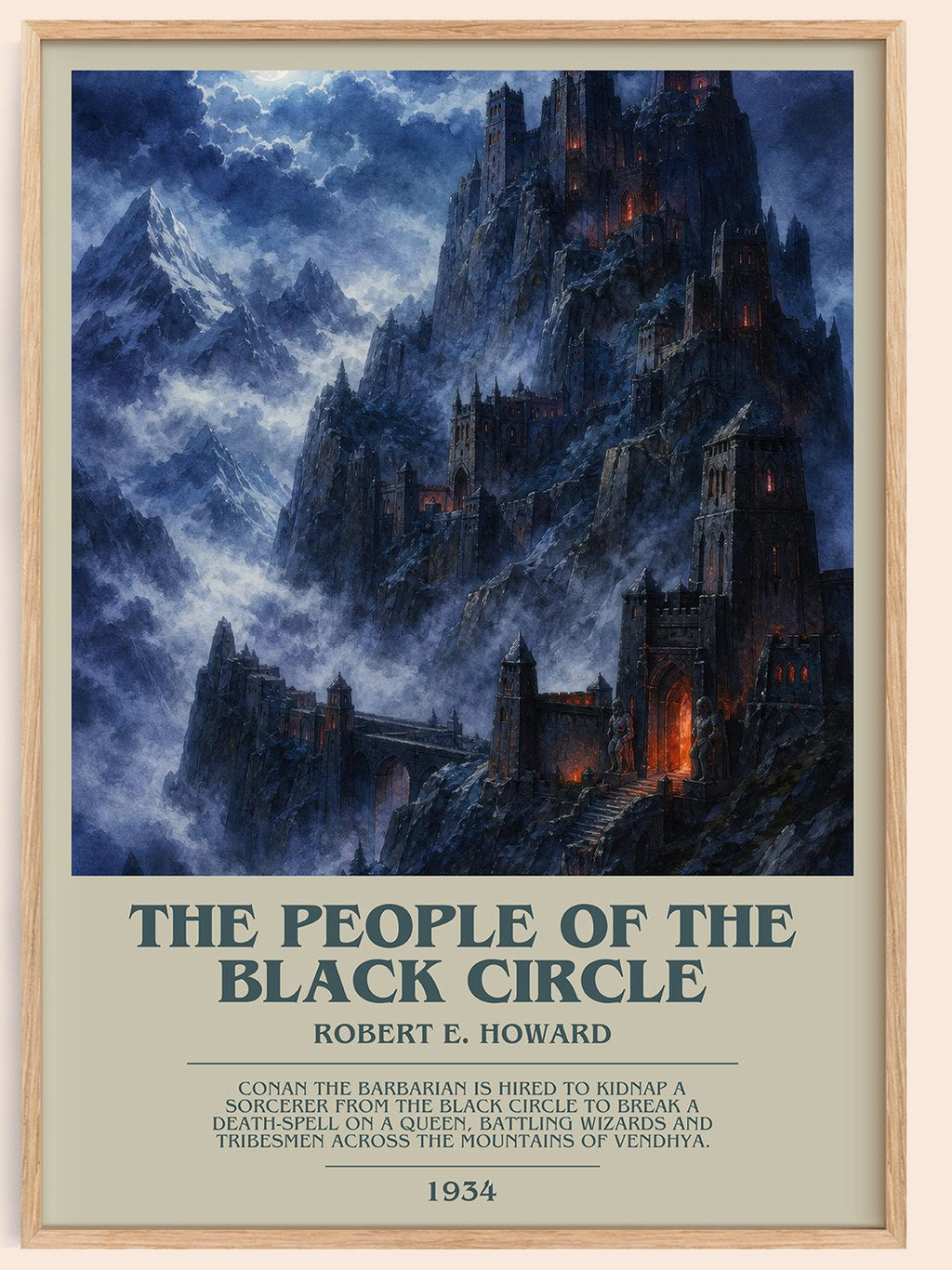 The People of the Black Circle bookish book poster by Robert E. Howard – framed literary art print