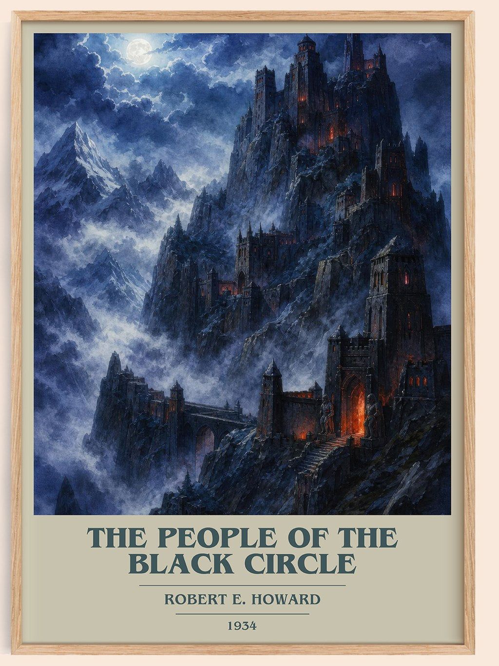 The People of the Black Circle book cover book poster by Robert E. Howard – framed literary art print