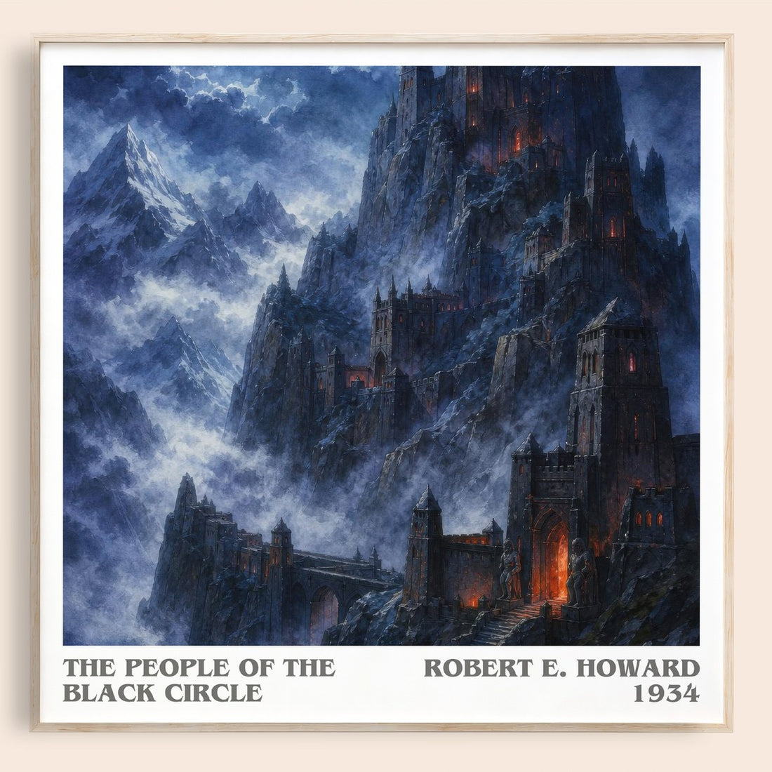 The People of the Black Circle literary book poster by Robert E. Howard – framed literary art print