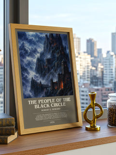 The People of the Black Circle bookish print framed by window – literary home decor