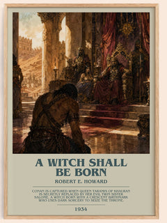 A Witch Shall Be Born bookish book poster by Robert E. Howard – framed literary art print