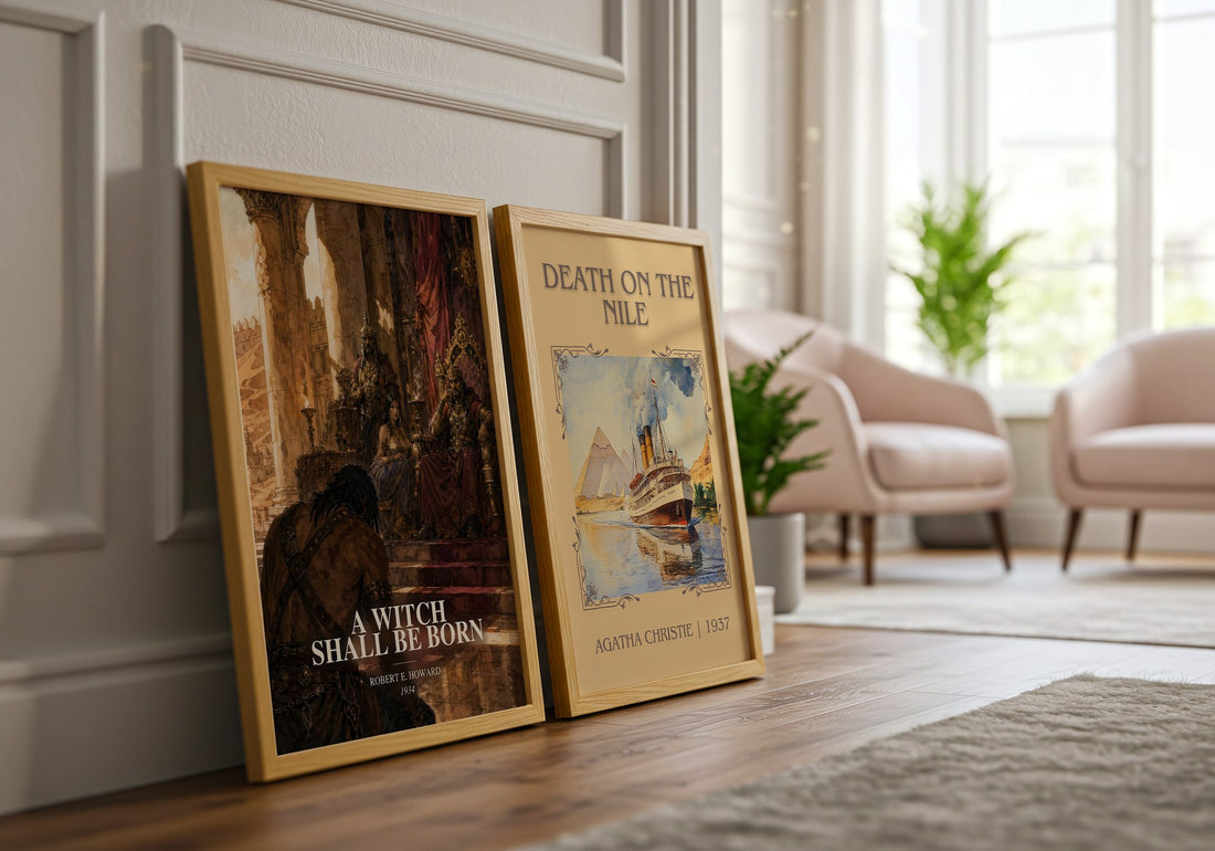 A Witch Shall Be Born watercolour print framed by window – literary home decor