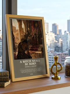 A Witch Shall Be Born bookish print framed by window – literary home decor