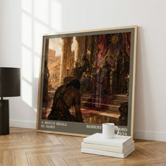 A Witch Shall Be Born literary print framed by window – literary home decor
