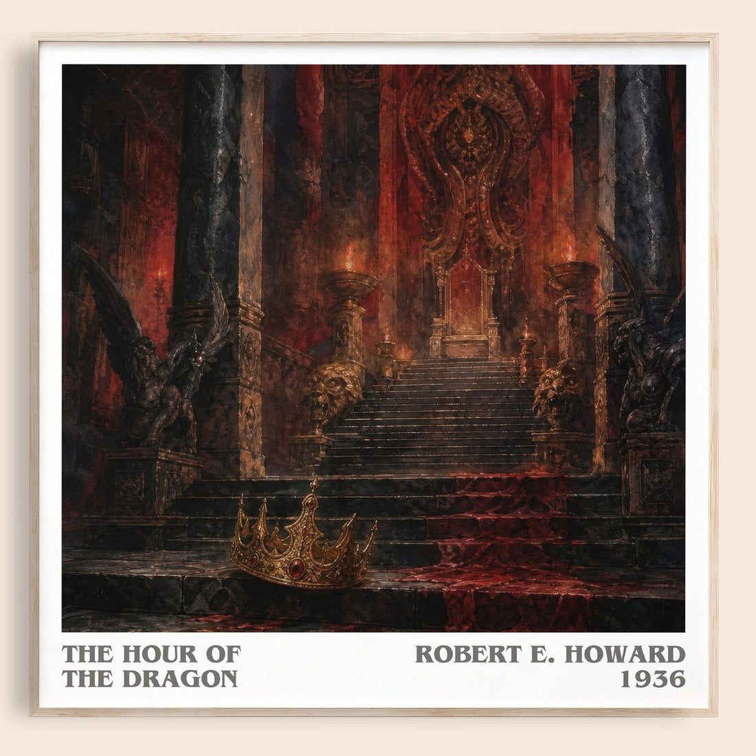 The Hour of the Dragon literary book poster by Robert E. Howard – framed literary art print