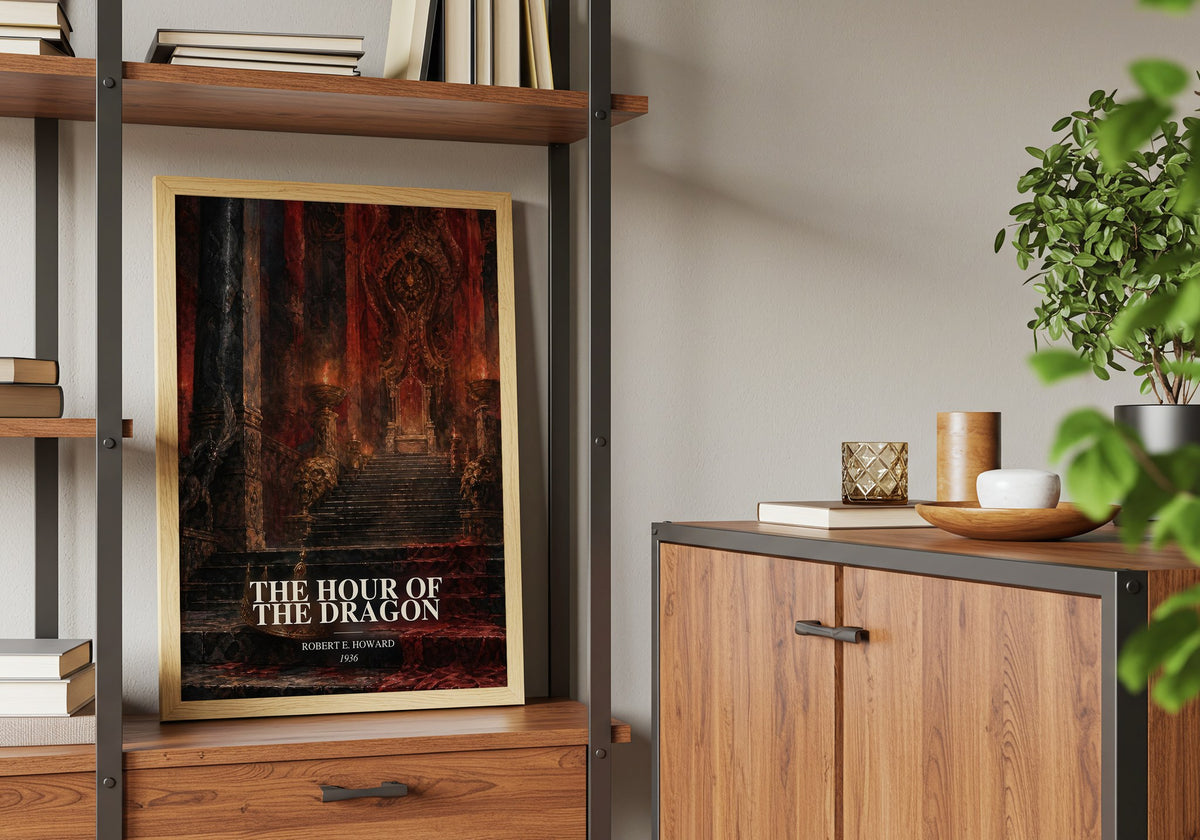 The Hour of the Dragon book watercolour illustration paper finish options – matte satin gloss