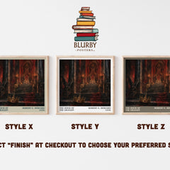 The Hour of the Dragon literary print in frame leaning in hallway – fantasy wall art