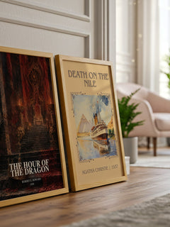 The Hour of the Dragon watercolour print framed by window – literary home decor