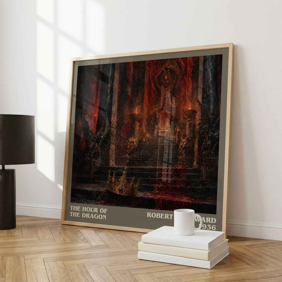 The Hour of the Dragon literary print framed by window – literary home decor