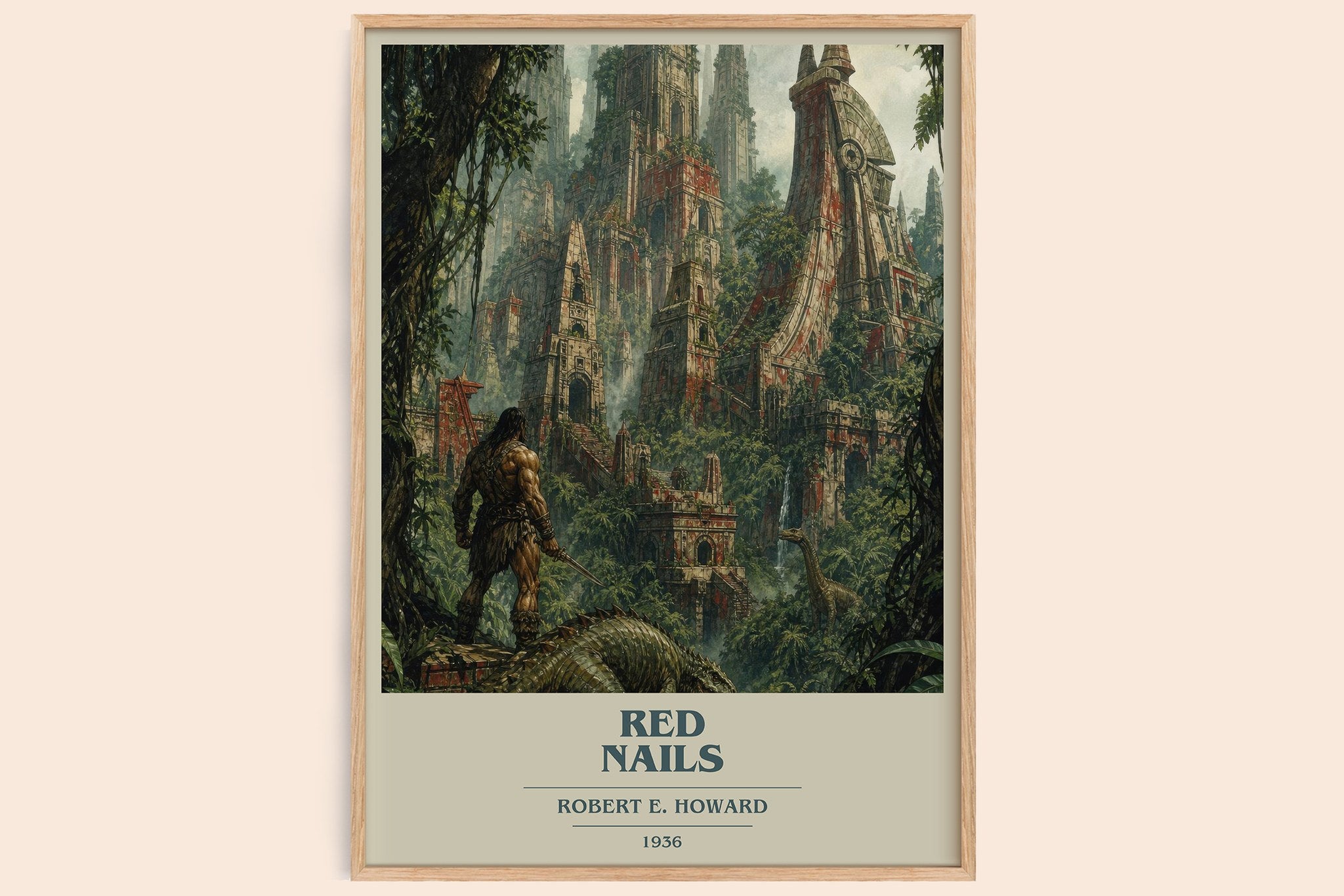 Red Nails Book Cover Poster by Robert E. Howard