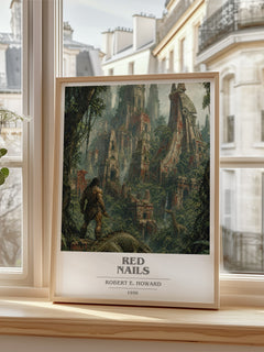 Red Nails book cover poster colour and style options – Robert E. Howard book art