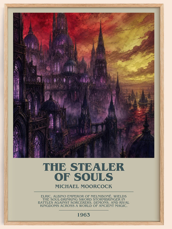 The Stealer of Souls bookish book poster by Michael Moorcock – framed literary art print