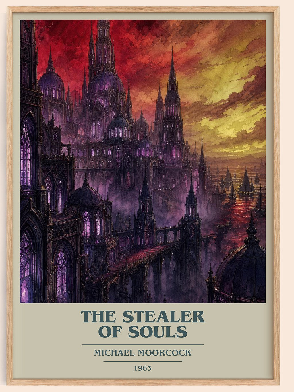 The Stealer of Souls book cover book poster by Michael Moorcock – framed literary art print
