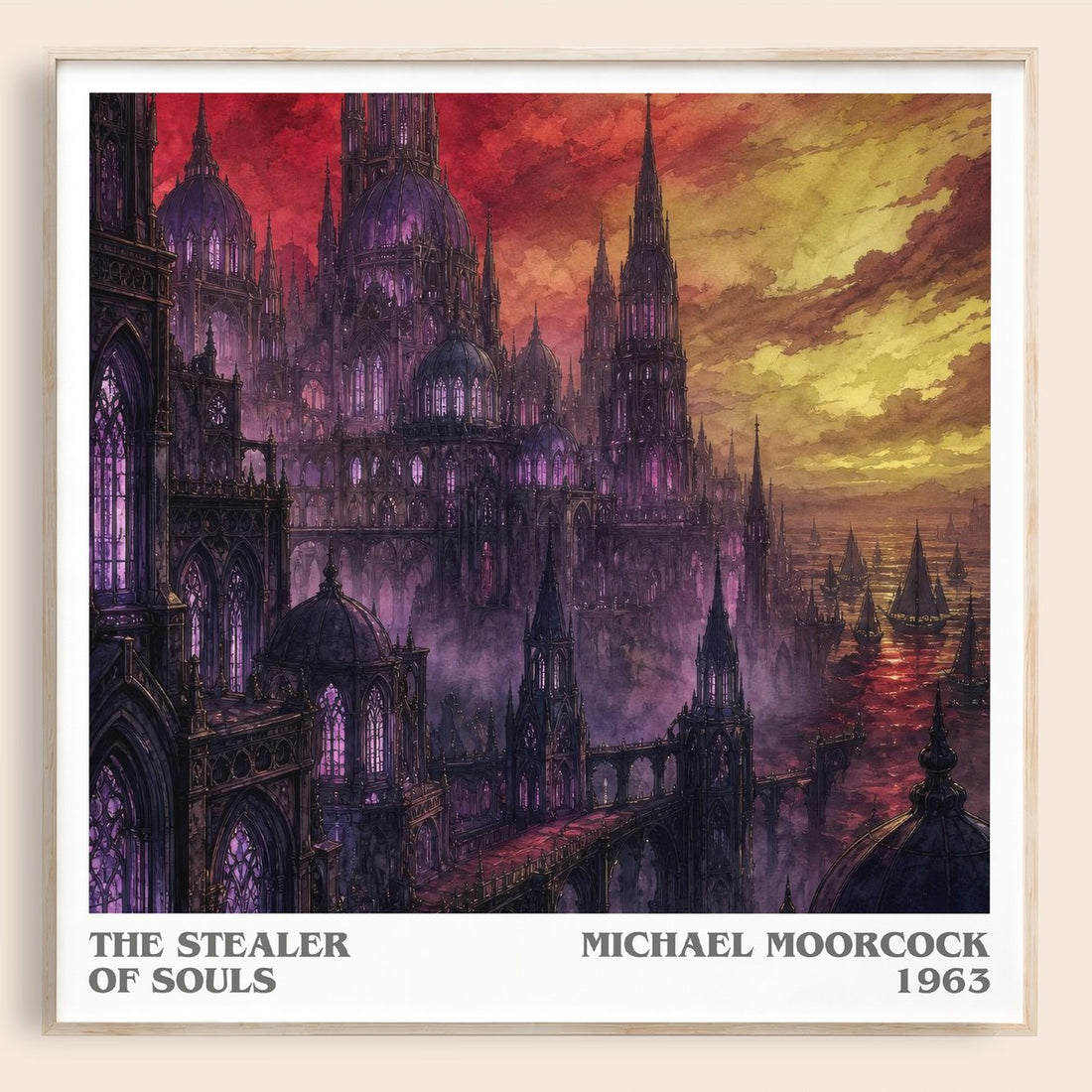The Stealer of Souls literary book poster by Michael Moorcock – framed literary art print