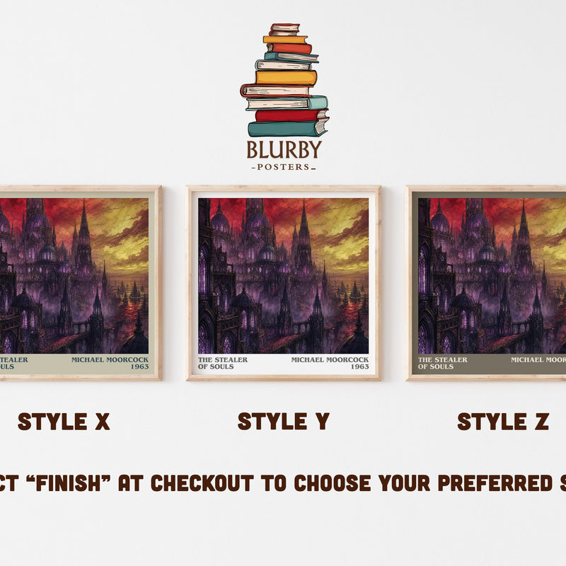 The Stealer of Souls literary print in frame leaning in hallway – fantasy wall art