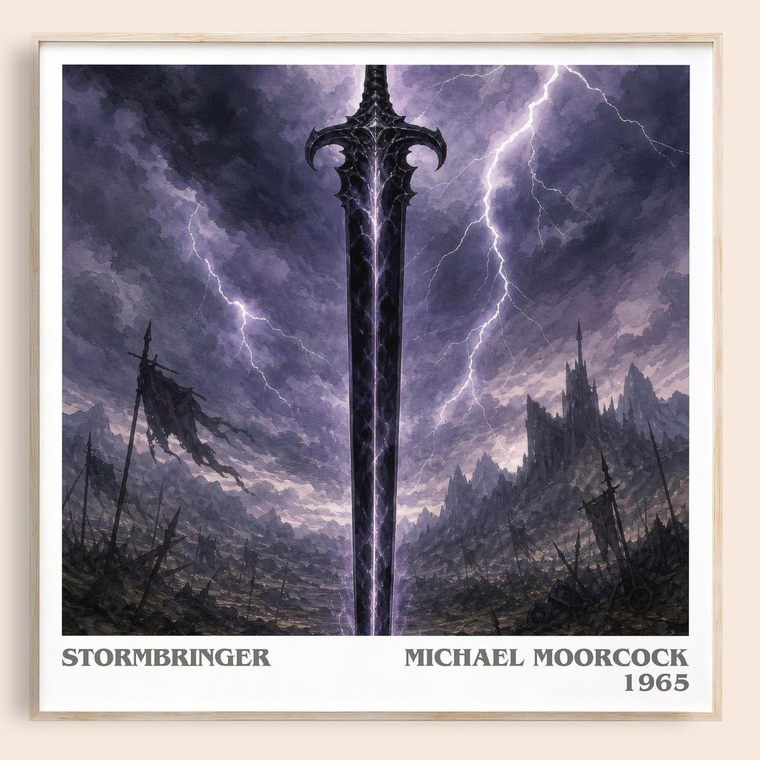 Stormbringer literary book poster by Michael Moorcock – framed literary art print