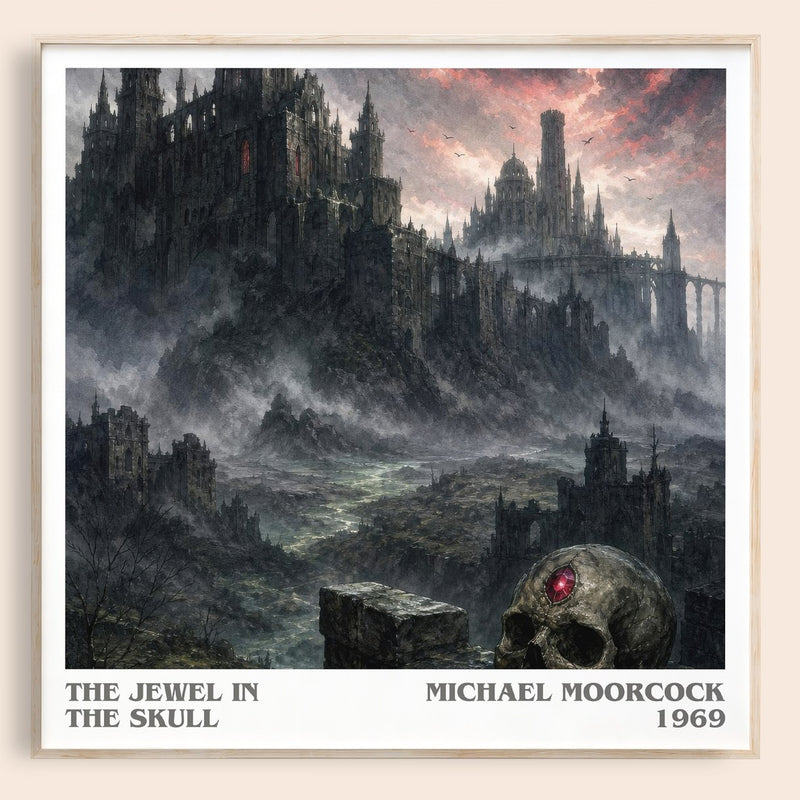 The Jewel in the Skull literary book poster by Michael Moorcock – framed literary art print