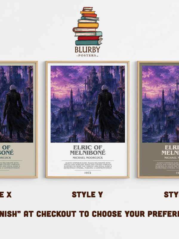 Elric of Melniboné bookish print in frame leaning in hallway – fantasy wall art