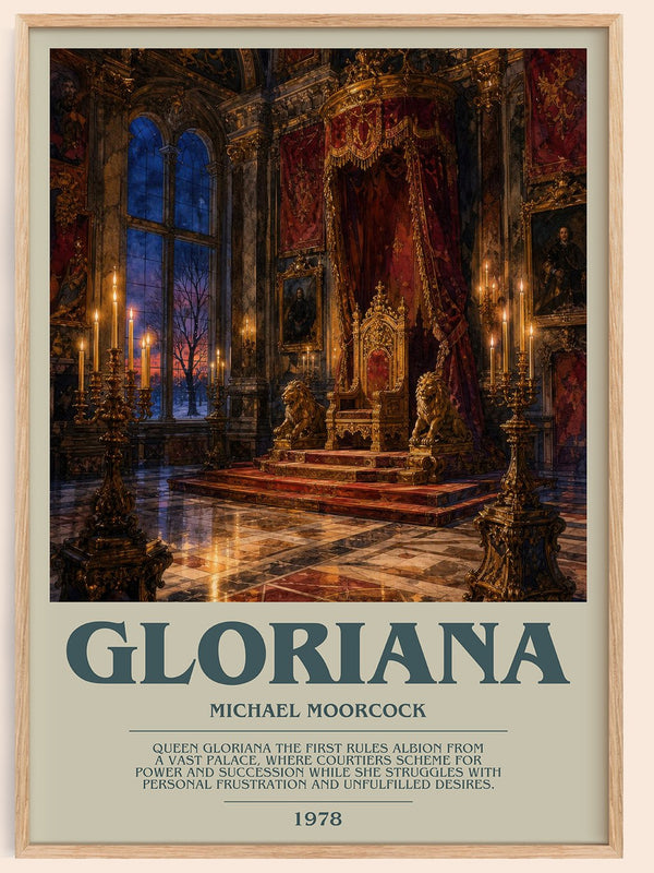 Gloriana bookish book poster by Michael Moorcock – framed literary art print