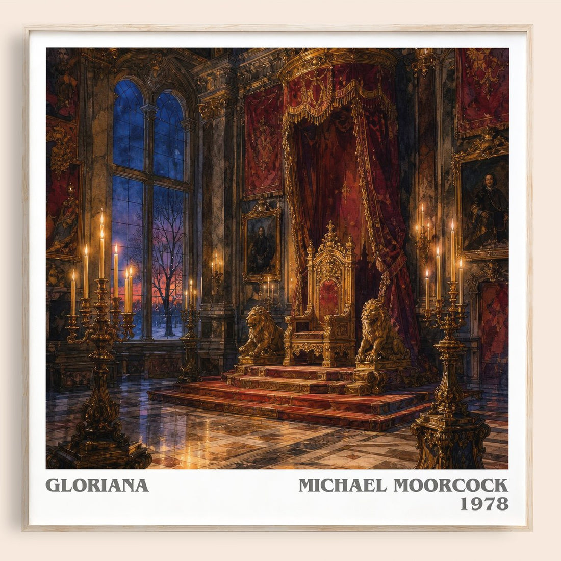 Gloriana literary book poster by Michael Moorcock – framed literary art print