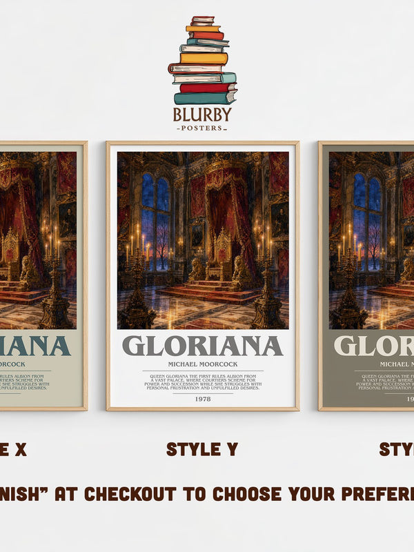 Gloriana bookish print in frame leaning in hallway – fantasy wall art
