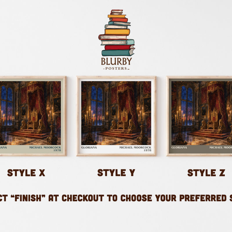 Gloriana literary print in frame leaning in hallway – fantasy wall art