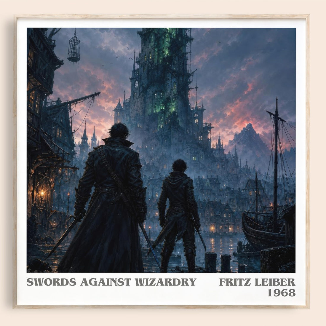 Swords Against Wizardry literary book poster by Fritz Leiber – framed literary art print