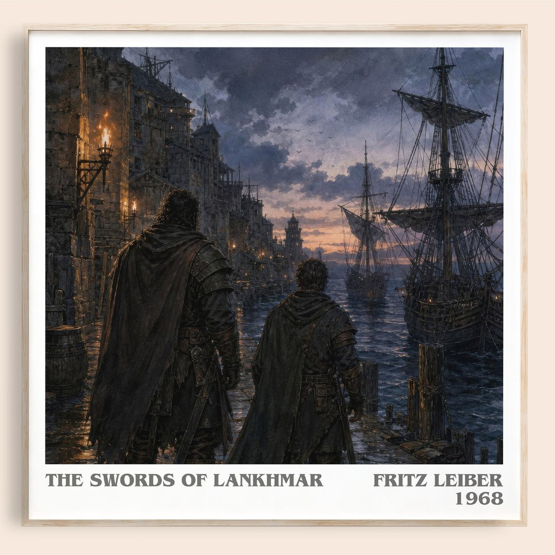The Swords of Lankhmar literary book poster by Fritz Leiber – framed literary art print
