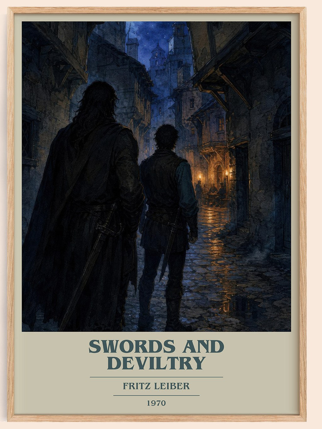 Swords and Deviltry book cover book poster by Fritz Leiber – framed literary art print
