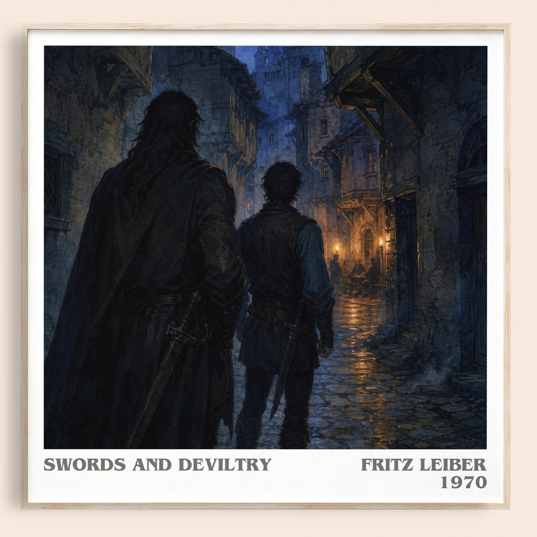 Swords and Deviltry literary book poster by Fritz Leiber – framed literary art print