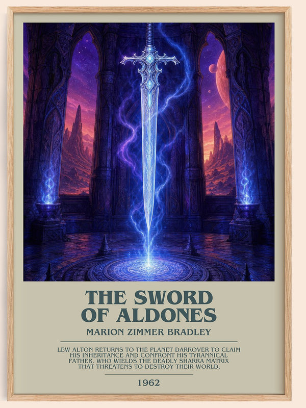 The Sword of Aldones bookish book poster by Marion Zimmer Bradley – framed literary art print