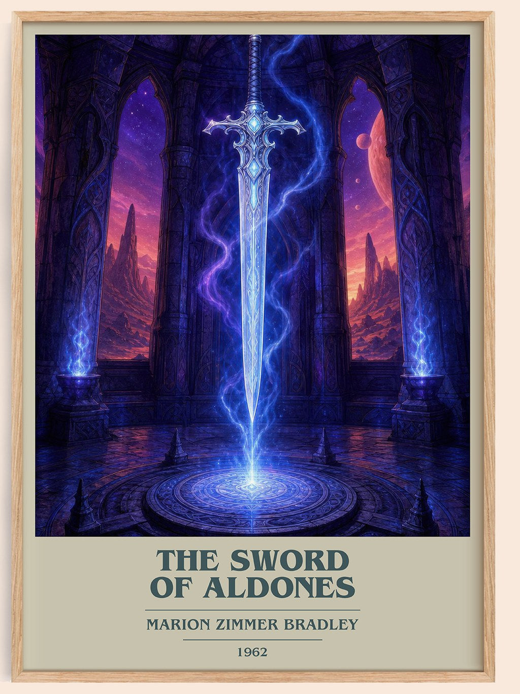 The Sword of Aldones book cover book poster by Marion Zimmer Bradley – framed literary art print