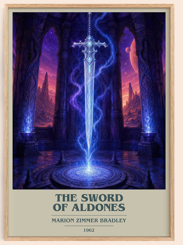 The Sword of Aldones book cover book poster by Marion Zimmer Bradley – framed literary art print