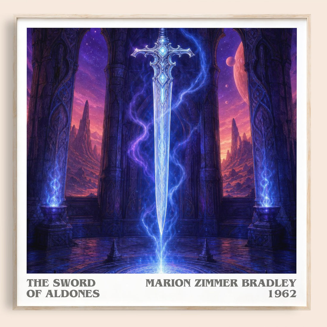 The Sword of Aldones literary book poster by Marion Zimmer Bradley – framed literary art print